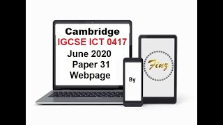 IGCSE ICT 0417 June 2020 Paper 31 Webpage [upl. by Inat855]