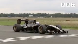 The Stig takes the F1style Lotus round the track  Top Gear  BBC [upl. by Rodgers752]