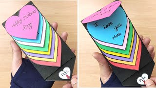 DIY  Happy Mothers Day Special Card  Rainbow Water Fall Greeting Card  Pull me  Handmade card [upl. by Achorn]