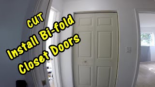 How to Cut and Fit Hollow Bifold Closet Doors  Easy Install [upl. by Ydneh]