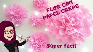 DIY🌸Como hacer FLORES de papel crepe o china SENCILLA Y FÁCIL 🌸2 modelos [upl. by Laro90]