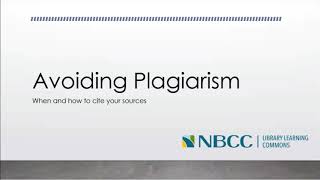 Avoiding Plagiarism [upl. by Florenza]