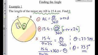 Arcs amp sectors 3 Finding an Angle [upl. by Hild]