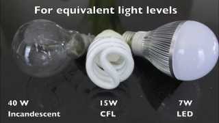 LED vs CFL vs Incandescent A19 Light Bulbs [upl. by Nissy]