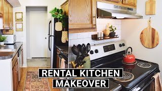 DIY KITCHEN MAKEOVER ✨ RenterFriendly Transformation For a Small Kitchen On A Budget [upl. by Jammal]