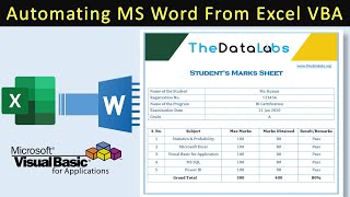 Fully Automated Student Marks Sheet Transfer Data from Excel to Word  A Step By Step Tutorial [upl. by Puiia]