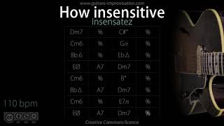 How Insensitive 110 bpm  BossaJazz Backing Track [upl. by Clevie]