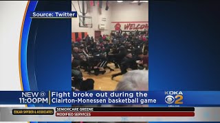 Officials Break Up Large Brawl At Clairton HS Basketball Game [upl. by Aissila]