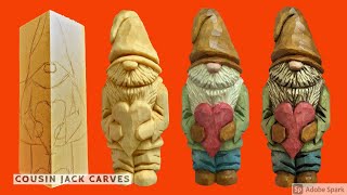 Carving A DIY Gnome From Wood  Tutorial Part 1 [upl. by Aydiv371]