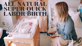 All Natural Labor  Super Quick 3 hour Labor  Bravely Ray Birth Vlog  Baby 3 Labor and delivery [upl. by Lareine]