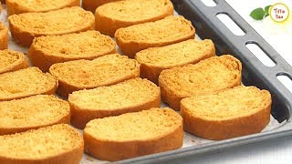 Homemade Toast Biscuit Milk Rusk Recipe by Tiffin Box for kids  Sweet Bread Rusk Tea rusk Recipe [upl. by Nirret]