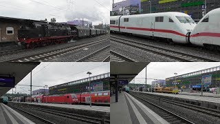 Bahnverkehr in Bielefeld Hbf mit DampfzugICEGüterzügen und Regionalzügen [upl. by Dorita54]