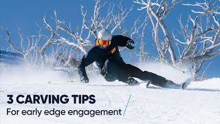 CARVING WITH EARLY EDGE ANGLES  3 skiing tips from a pro [upl. by Fowler]