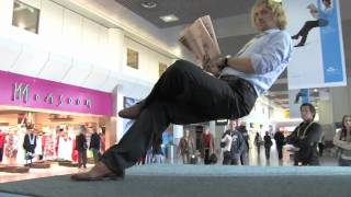 Guerilla Marketing  KLM Economy Comfort Product with Ramana at Manchester Airport [upl. by Ecallaw503]