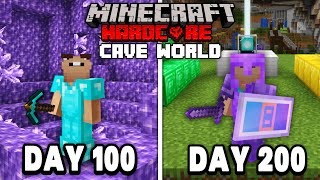 I Survived 200 Days of Hardcore Minecraft In a Cave Only World Heres What Happened [upl. by Ynned374]