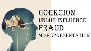 Coercion Undue Influence Fraud Misrepresentation  Indian Contract Act 1872  Law Guru [upl. by Louise15]