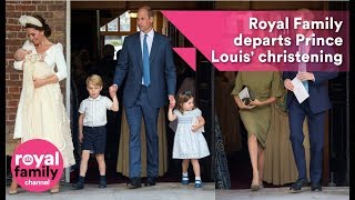 Royal Family departs Prince Louis christening [upl. by Arihsan]