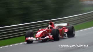 Ferrari F1 V8 amp V10  Close Call Fly Bys SUPER Sounds [upl. by Demott415]