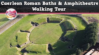 CAERLEON ROMAN BATHS amp AMPHITHEATRE WALES  Walking Tour  Pinned on Places [upl. by Orual235]