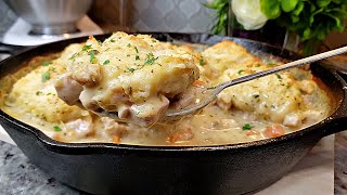 CHICKEN AND BISCUITS  Creamy Chicken and Biscuits Bake  One Pot Meal [upl. by Milena521]