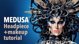 Medusa headpiece and makeup tutorial [upl. by Eetsud]