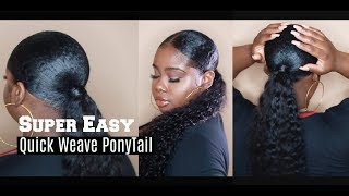 Easy Protective Style  QuickWeave Ponytail quotBaggie Methodquot [upl. by Aeuhsoj657]