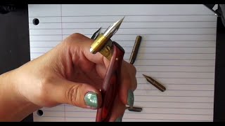 1 Pointed Pen Calligraphy 101 About nibs and oblique holders [upl. by Erehs]