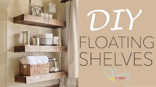 DIY Floating Shelves  How To Make Wood Floating Shelves [upl. by Alliuqaj]