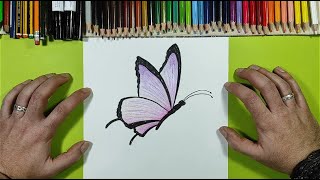 Como dibujar una mariposa 🦋 paso a paso 21  How to draw a butterfly 🦋 21 [upl. by Elocyn852]