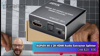 AGPtEK 4K x 2K HDMI Audio Extractor Splitter [upl. by Nadnerb]