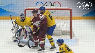 Mens Ice Hockey Beijing 2022  Sweden v Latvia highlights [upl. by Ainot236]