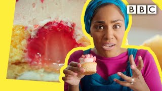 Nadiyas insane strawberry cupcake recipe  BBC [upl. by Arrek983]