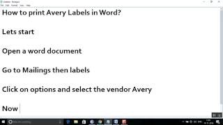 How to print Avery Mailing labels in Word [upl. by Haeli678]