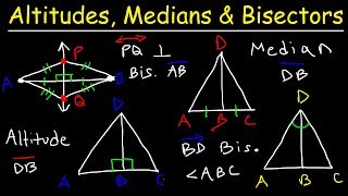 Altitudes Medians Midpoints Angle amp Perpendicular Bisectors [upl. by Matlick]