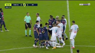 PSG vs Marseille Brawl 5 Red Cards [upl. by Beisel]