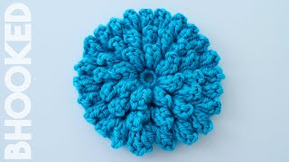 How to Crochet a Flower Crochet Popcorn Stitch Flower Free Pattern [upl. by Slosberg]