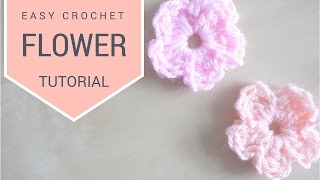 CROCHET Simple Flower tutorial  Bella Coco [upl. by Milzie]