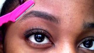 EYEBROW SHAPING FOR BEGINNERS  full EYEBROW TUTORIAL razor [upl. by Sherr]