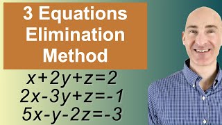 Solving Systems of 3 Equations Elimination [upl. by Gyimah718]