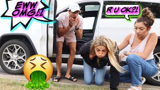 Getting CARSICK PRANK AND THROWING UP [upl. by Anaj274]