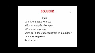 Physiologie  douleur par Pr GHOUINI AHMED [upl. by Loma]