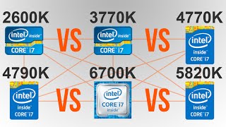 Intel i72600K vs i73770K vs i74770K vs i74790K vs i76700K vs i75820K [upl. by Eidnar]