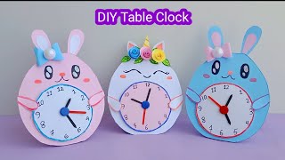 how to make paper table clock  School project  DIY table clock  origami craft  paper craft [upl. by Yeliw]