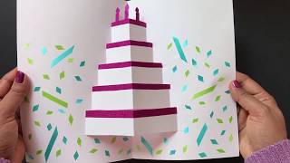 DIY Pop Up Cake Card  Easy Birthday Card [upl. by Simone46]