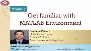 Lecture2 Get familiar with MATLAB Environment HindiUrdu [upl. by Lancelot645]