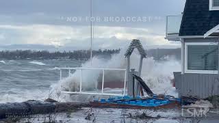 010722 Tides Flood Birch Bay Washington [upl. by Introk892]