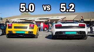 Lamborghini Gallardo 50 V10 vs 52 V10 Sound Comparison [upl. by Htide]