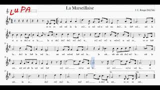 Inno Nazionale Francese  La Marseillaise  Flauto  Spartito  Karaoke  Note  Instrumental [upl. by Nerrag]