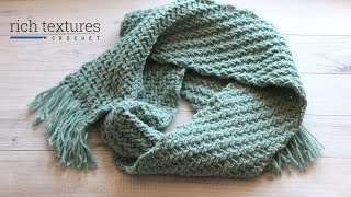 Mountain Ridge Scarf Crochet Pattern [upl. by Lladnor995]