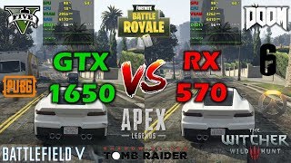 GTX 1650 vs RX 570  10 Games Tested  Side by Side  Benchmarks [upl. by Ayvid]